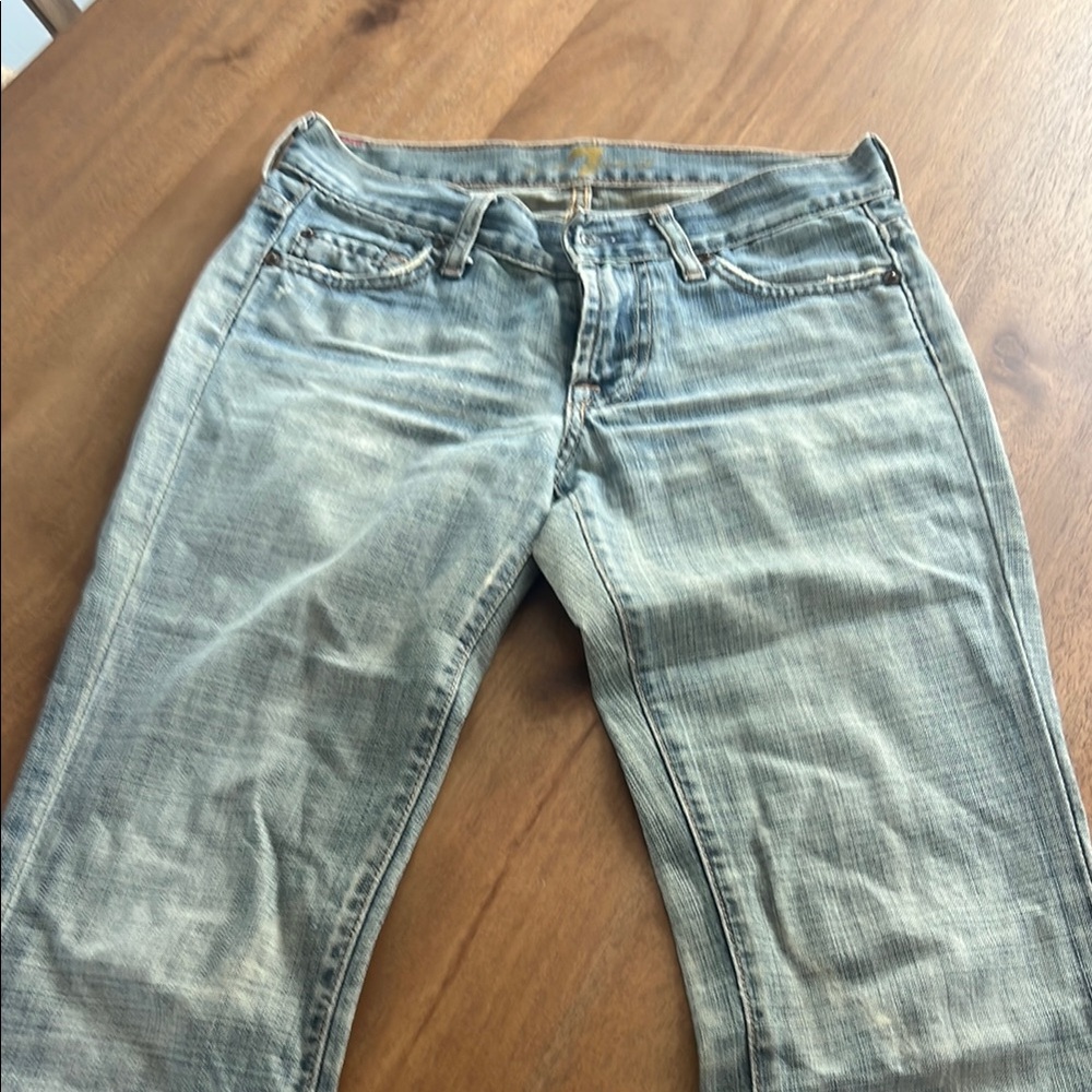 7 For All Mankind Light Blue Straight Leg Jeans